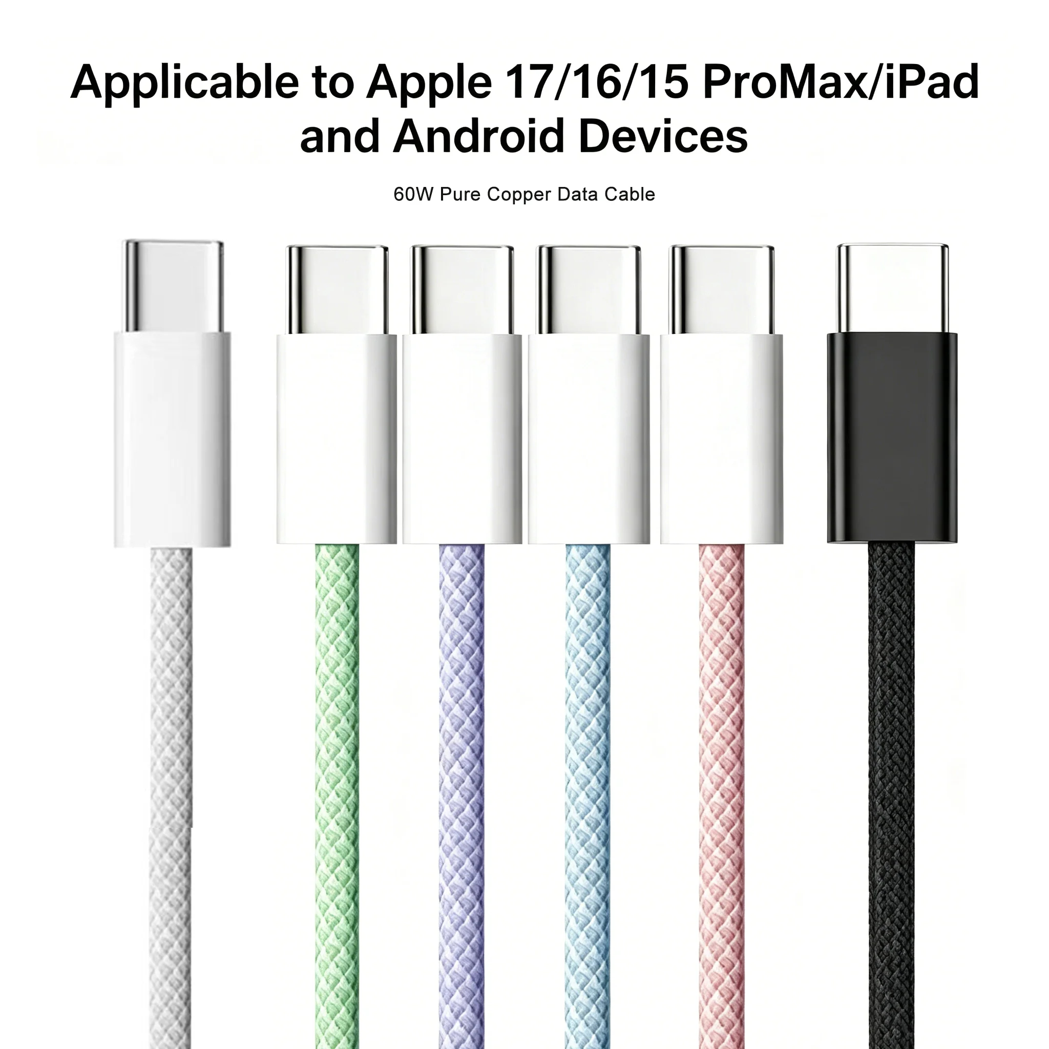 New Nylon Braided PD 60w Fast Charging Cable Type-C to Type-c Cord Data Cable for Smart Phones Pure Copper Shenzhen Manufacturer